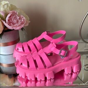 STEVE MADDEN Echo Womens Platform Sandals Pink Sandals Chunky Design